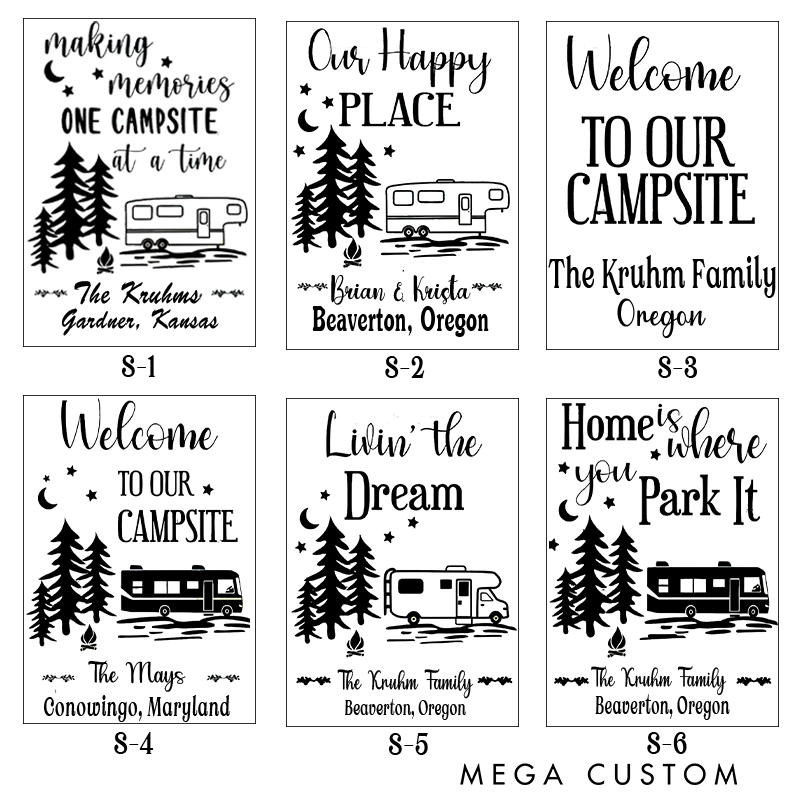 Personalized Campsite Garden Flag One Happy Camper Garden Flag Perfect for Your Rv Gift for Travel Hiking Lovers
