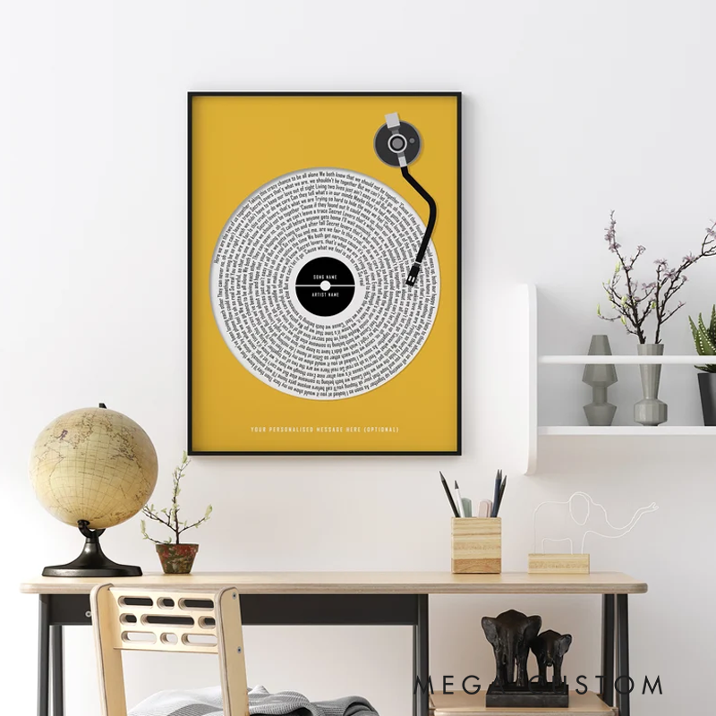 Personalized Vinyl Lyrics Print Without Frame Custom Music Poster Customizable Music Gift Music Gift