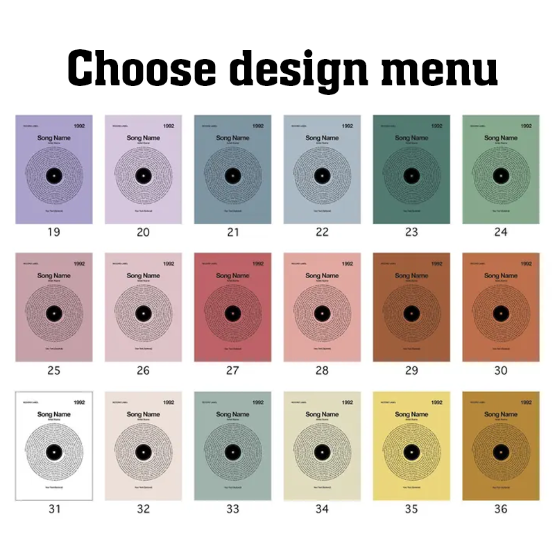 Personalized Vinyl Lyrics Print Without Frame Customizable Music Gift Typography Wall Art Personalized Music Lover Gift