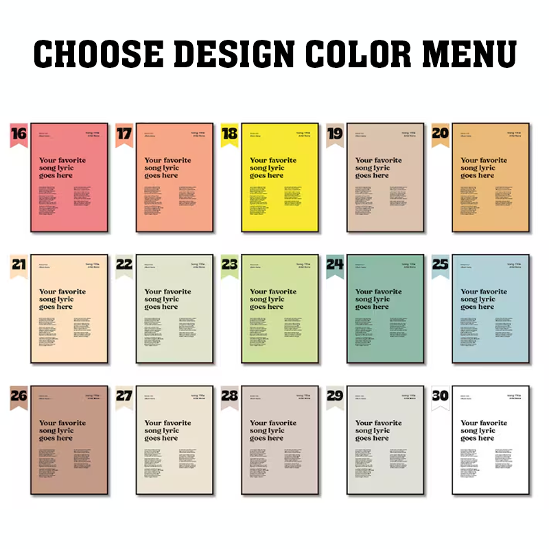 Personalized Swiss Style Lyrics Poster Printable Lyric Poster Song Lyric Wall Art Without Frame Music Poster Custom Lyric Poster