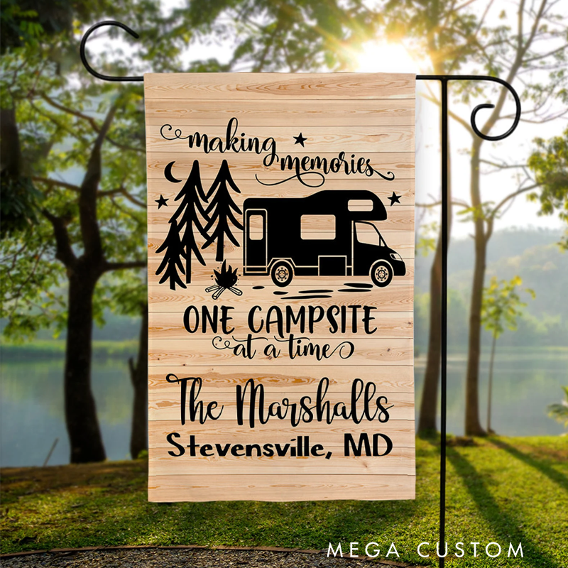 Personalized Camping Flag Camping Garden Flag Happy Campers Flag Gift for Family Outdoor
