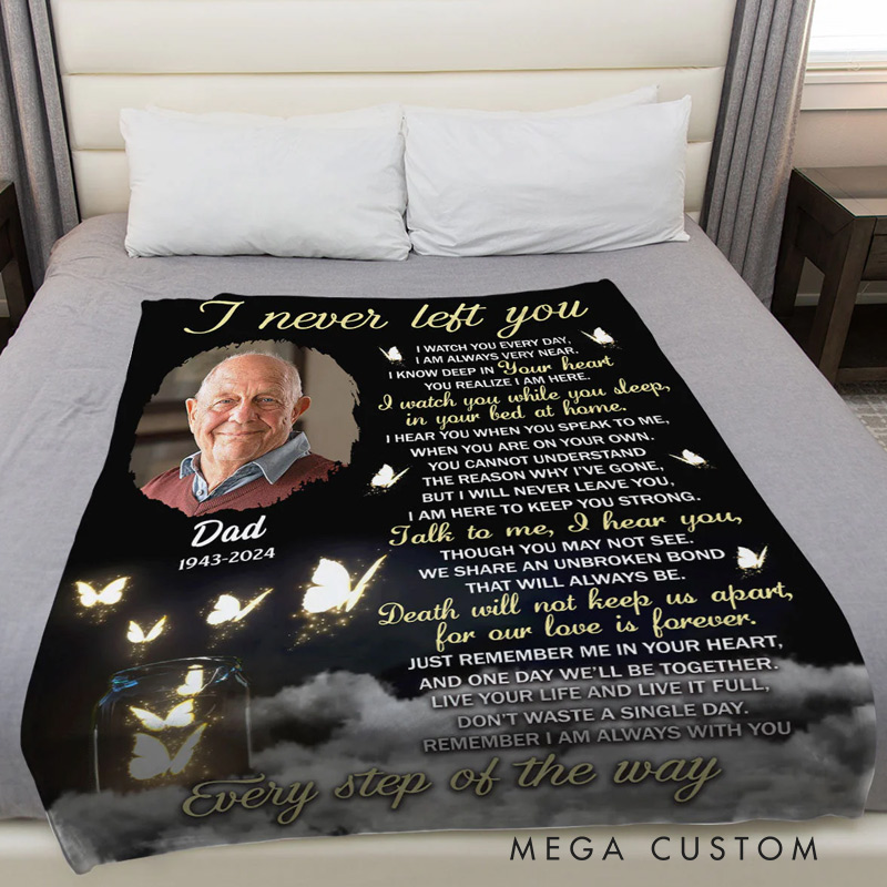 Personalized Photo Blanket Every Step Of The Way Sympathy Gift Memorial Blanket Custom Flannel Blanket