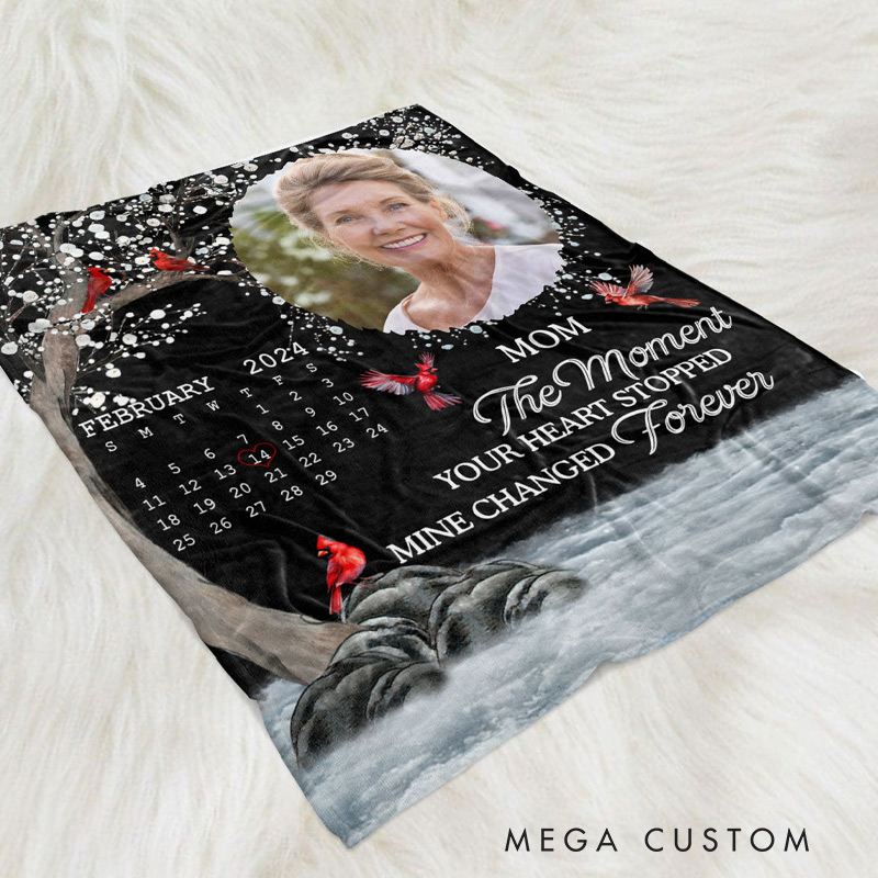 Personalized Photo Blanket The Moment Your Heart Stopped Memorial Blanket Custom Flannel Blanket