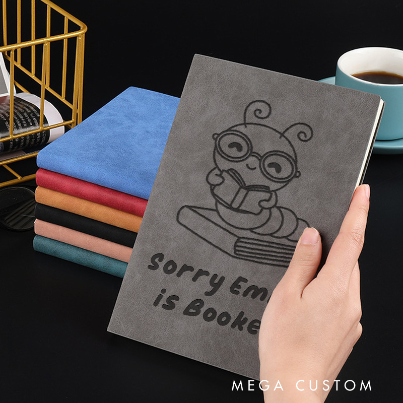 Personalized Sorry I am Booked Reading Journal Engraved Reading Planner Notebook with Name Librarian Journal for Book Lover Gift Bookish Gift