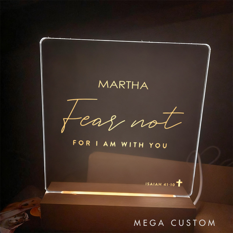 Personalized Bible Verse LED Lamp Night Light with Name Home Decor Faith Based Decor Religious Christian Gift Bible Verse Gift Church & Paster Gift