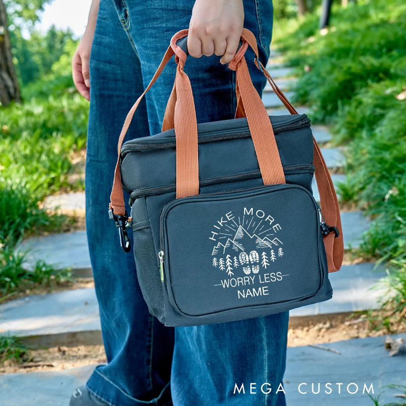 Personalized Outdoor Hiking Picnic Cooler Bags Custom Outdoor Adventures Picnics Bag Gift for Camping Enthusiasts