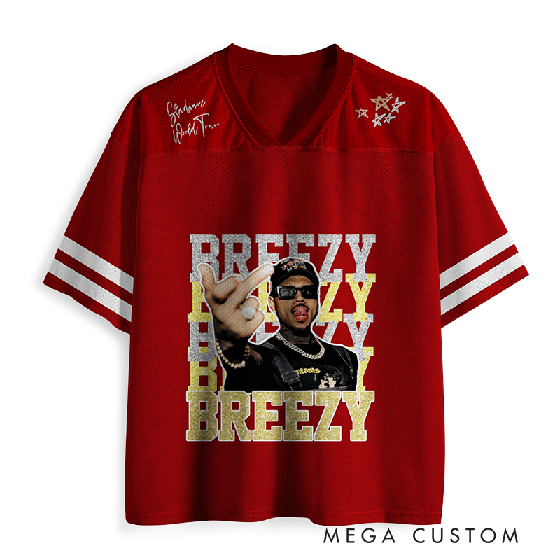 Personalized Football Jersey Mesh Concert Outfit Concert Shirt Full Mesh Gold Glitter Text Shirt Custom Name Number Concert Outfit Fan Gift