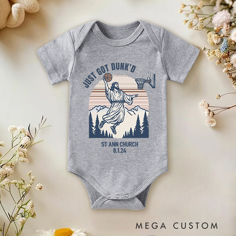 Personalized Just Got Dunk'd Baptism Baby Onesie Baby Keepsake Gift