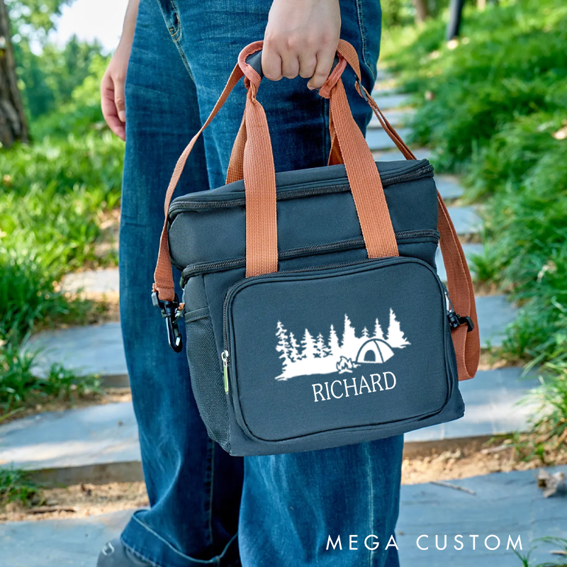 Personalized Beer Cooler Bag Outdoor Camping Picnic Bag Forest Adventure Cooler Bags Gift for Hiking Outdoor Enthusiasts