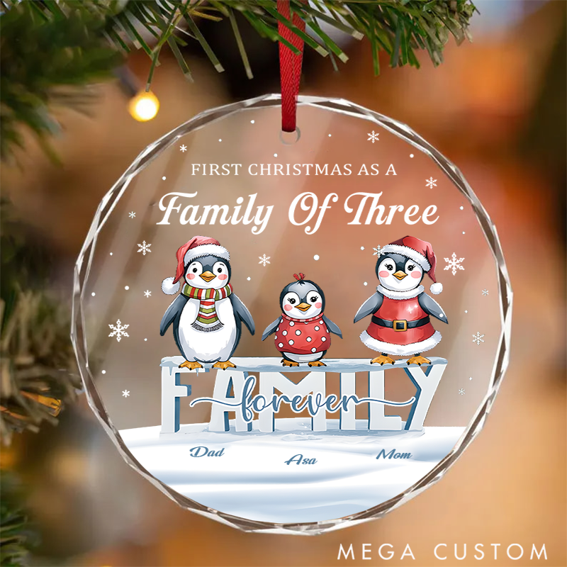 Personalized Family Christmas Ornaments Celebrating the Joy of Being a Family of Three This Holiday
