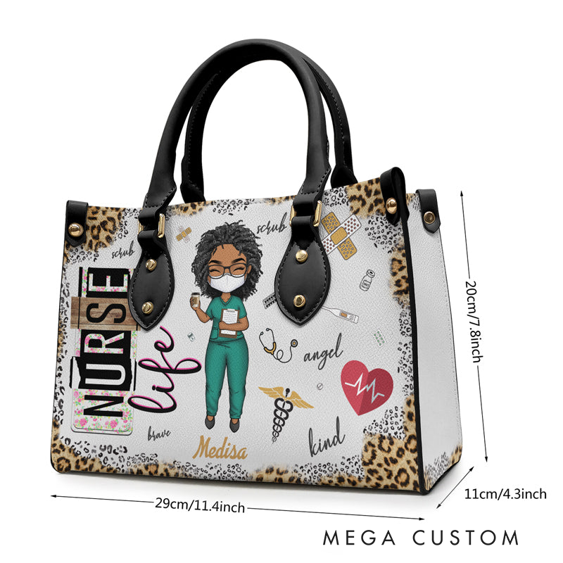 Personalized Leather Handbag Custom You Are My Heroes Design Handbag Nurse Gift
