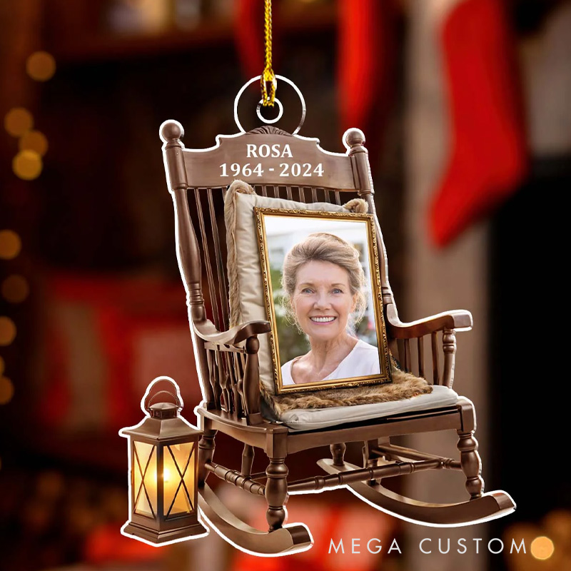 Personalized Acrylic Photo Ornament Christmas Ornament Sympathy Gift You Always With Us Sympathy Gifts