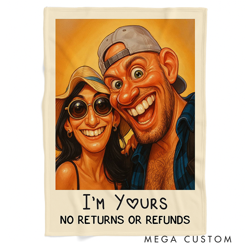 Personalized Photo Art Blanket For Funny Couples Flannel Blanket with Photo Custom Art Lover Gift Custom Portrait