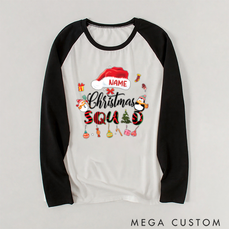 Personalized Family Christmas Squad Gift Cartoon Style Design Family Matching Pajamas
