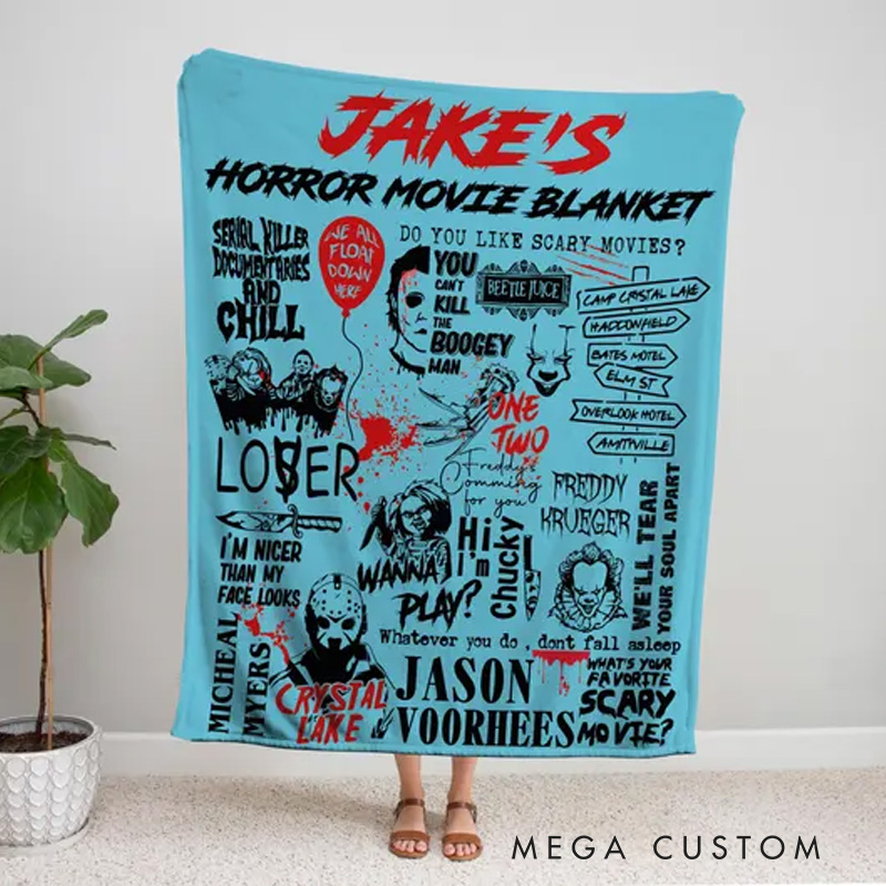 Personalized Video Tape Poster Without Frame Custom Film Lover Art Gift for film fans Wall Decor Personalized Horror Movie Blanket Halloween Flannel Blanket Movie Blanket with Name Film Fan