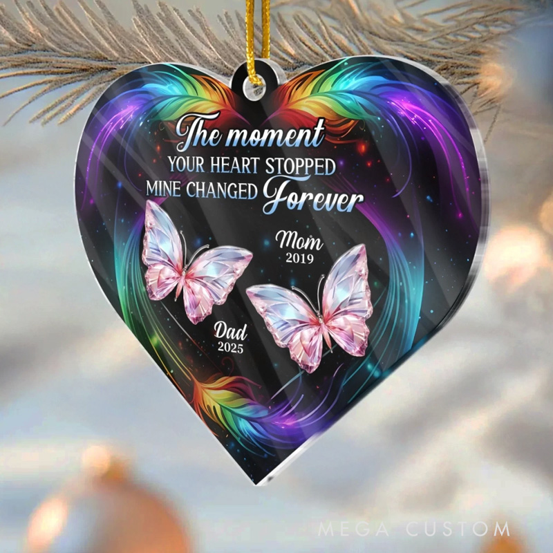 Personalized Acrylic Ornament Custom Memorial Sympathy Gifts for Loss of Mom Dad When You Left Part of Me Went With You