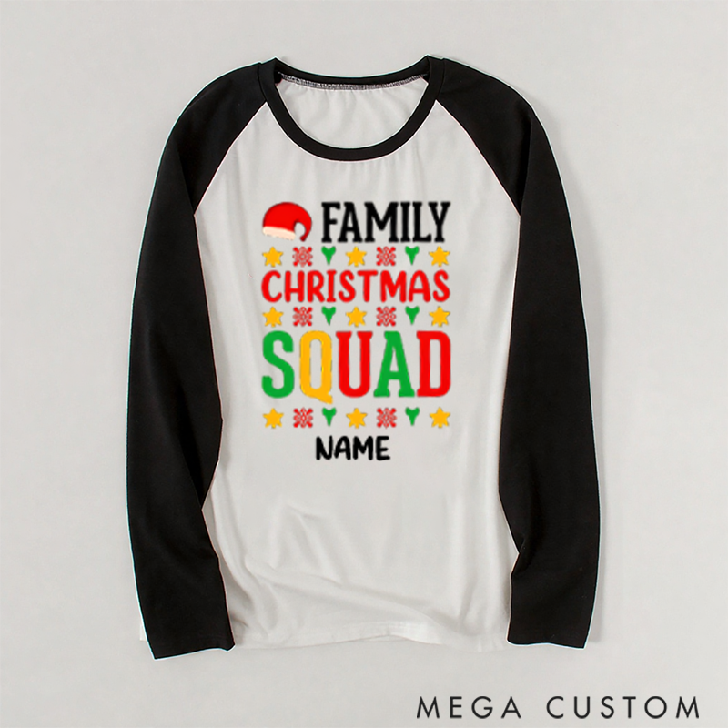 Personalized Family Christmas Squad Gift Shirt Custom Name Family Matching Pajamas