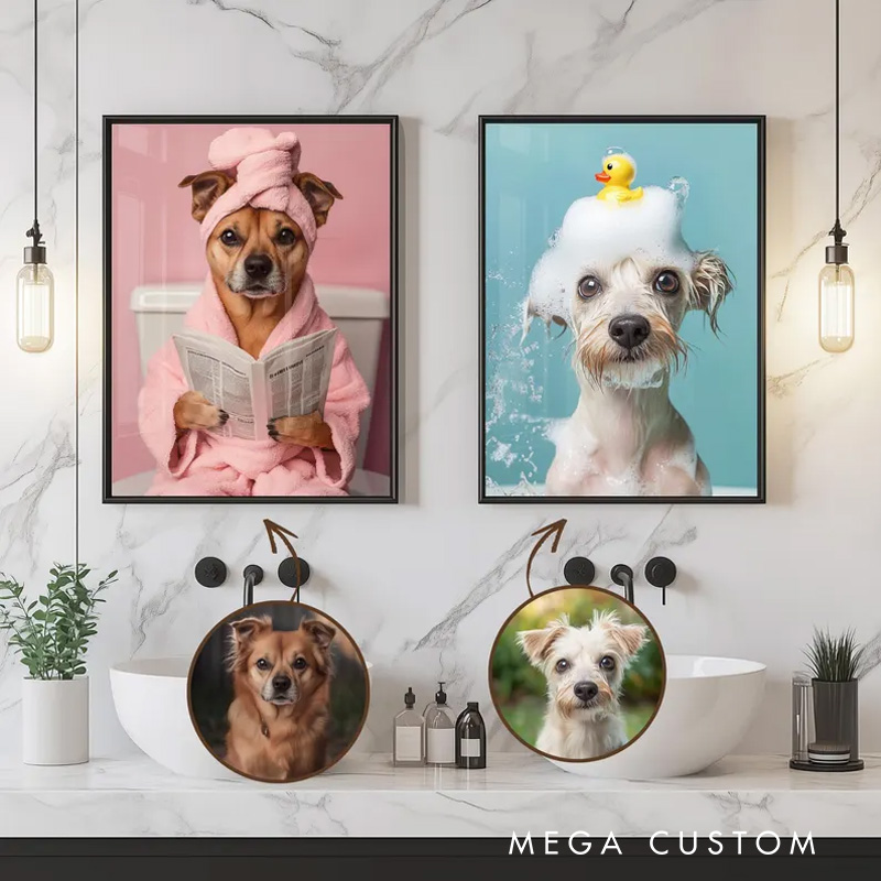 Personalized Funny Fashion Art Style Wall Art For Dog and Cat Lovers Poster Without Frame Custom Art Lover Gift Custom Pet Portrait
