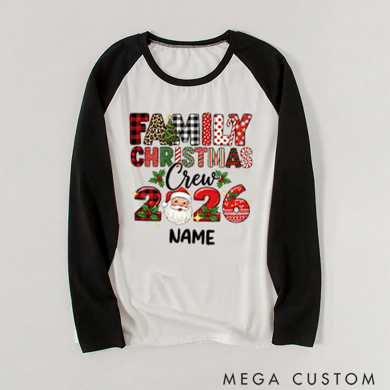 Personalized Festive Christmas Family Matching Pajamas with Santa and Year Design