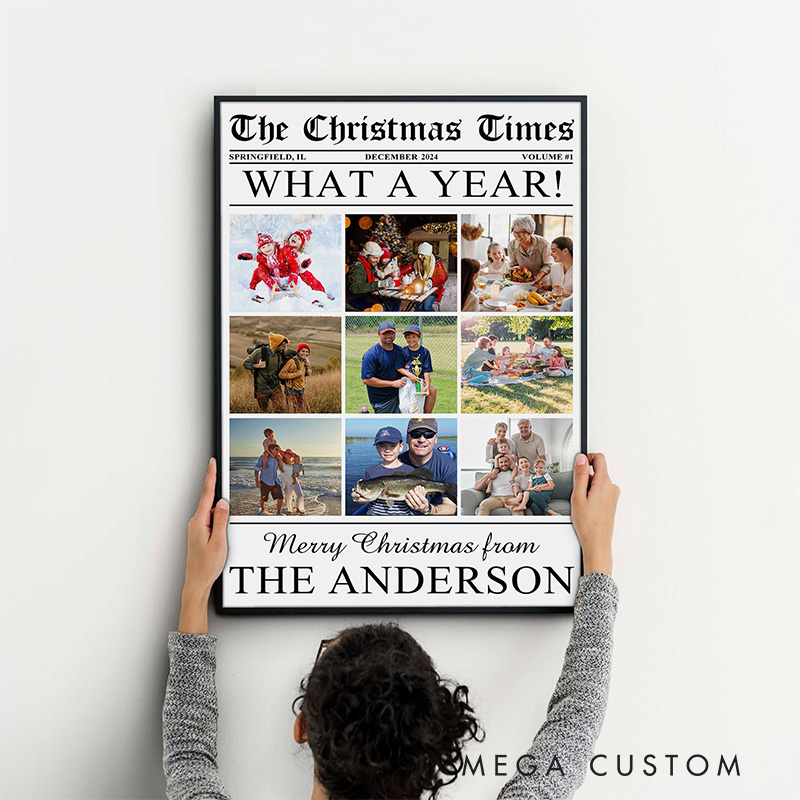 Personalized What a Year Photo Wall Art For Family Christmas Poster Without Frame Custom Art Lover Gift Custom Portrait