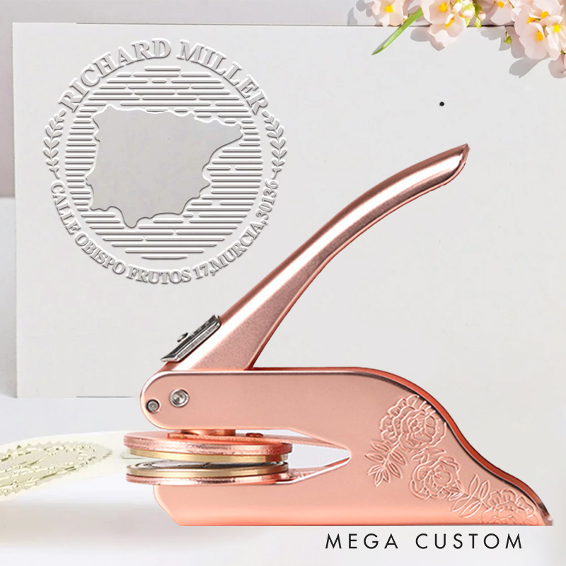 Personalized Country Map House Village Embosser Ex Libris Envelope Book Embossing Stamp Creative Souvenir Gift for Friend Family Backpacker Traveler