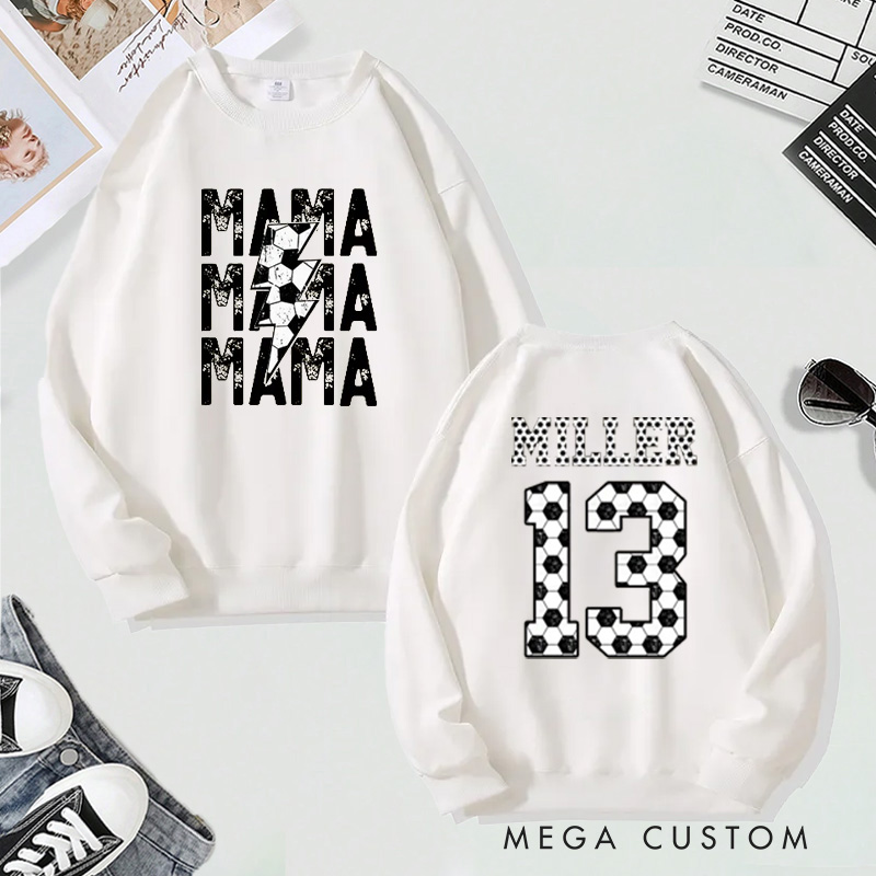 [Copy]Personalized "Mama" Football Sweatshirt with Custom Names and Numbers Design