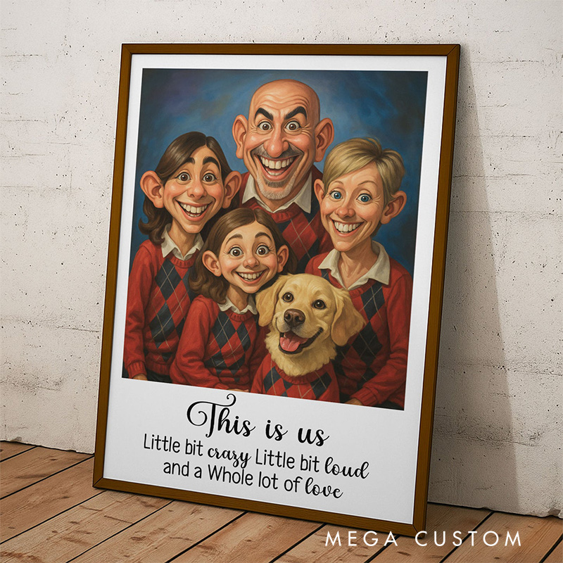 Personalized Caricature Wall Art For Family Siblings Sisters Poster Without Frame Custom Cartoon Art Lover Gift Custom Portrait