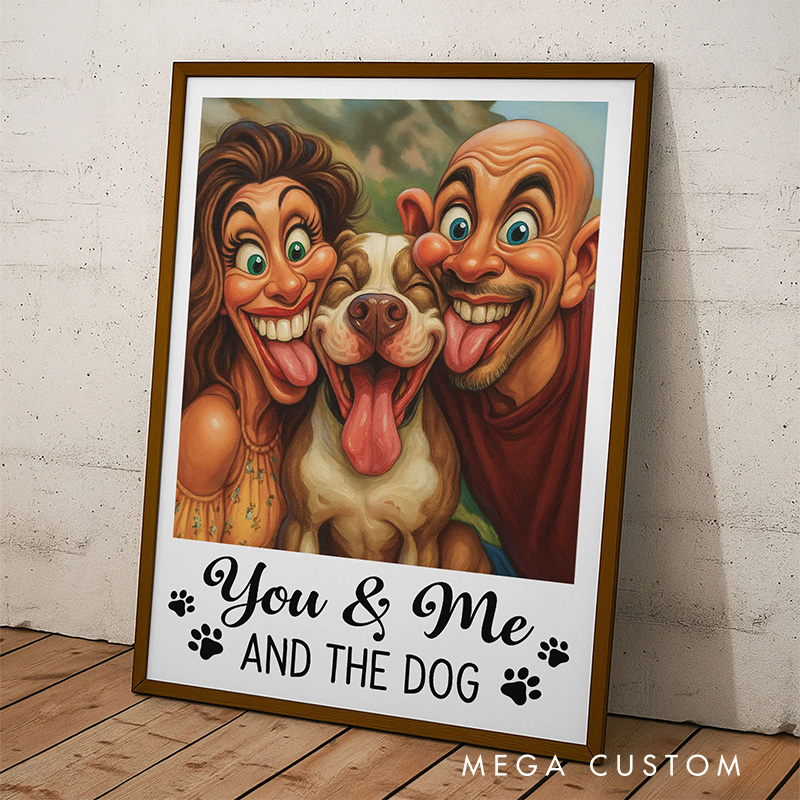 Personalized Caricature Pet Wall Art For Dog and Cat Lovers Poster Without Frame Custom Cartoon Art Lover Gift Custom Portrait