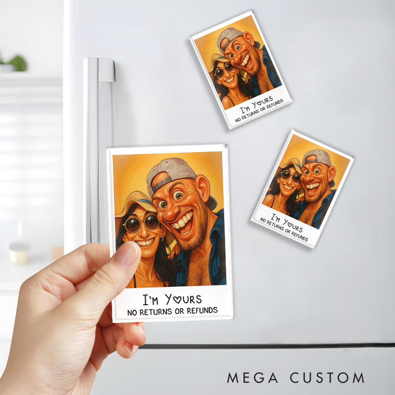 Personalized Photo Art Magnet For Funny Couples Fridge Magnet with Photo Custom Art Lover Gift Custom Portrait