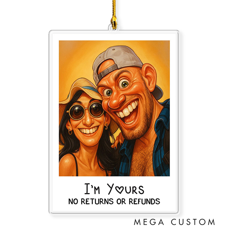Personalized Photo Art Christmas Ornament For Funny Couples Acrylic Ornament with Photo Custom Art Lover Gift Custom Portrait