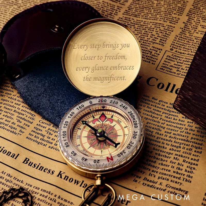 Personalized Outdoor Hiking Luminous Compass Custom Engraved Outdoor Adventure Enthusiasts Compass Gift for Nature Hiker