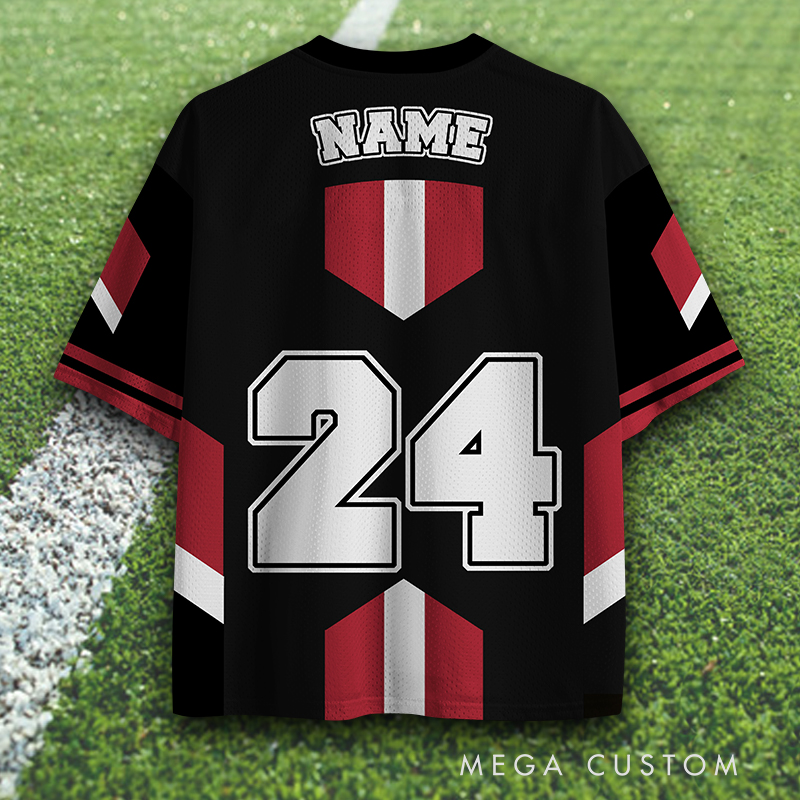 Personalized Striped Sports Jersey with Custom Name and Team Logo  
