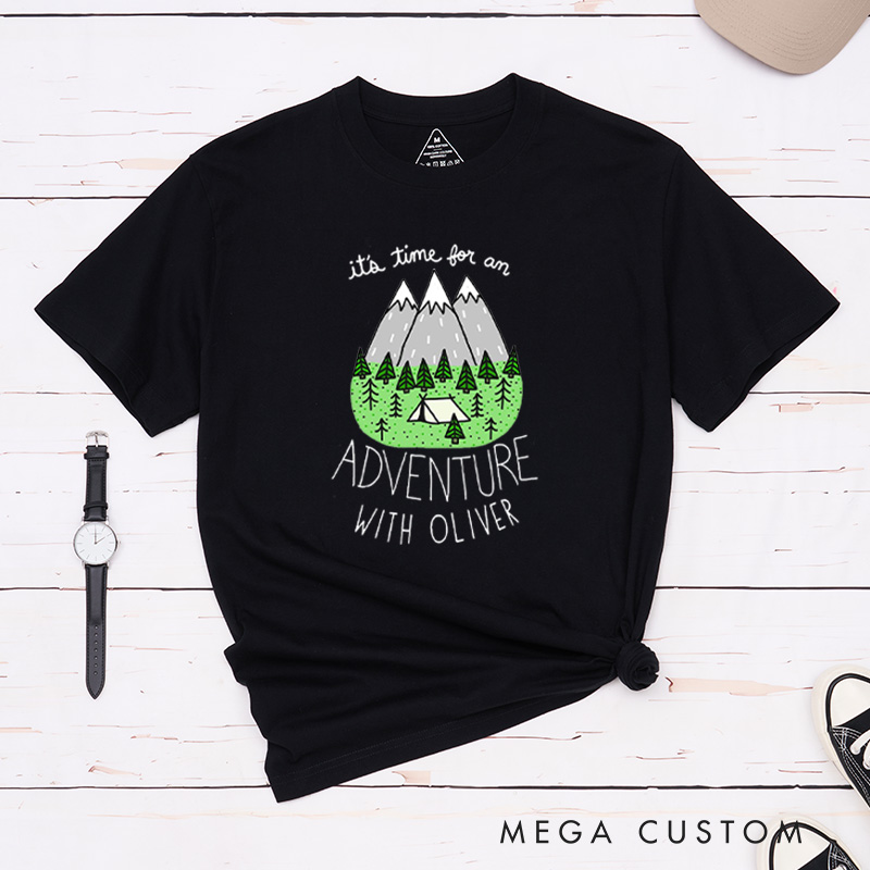 Personalized Mountain T-Shirt Camping Adventure T-Shirt for Nature Travelers Outdoors Lover Gift