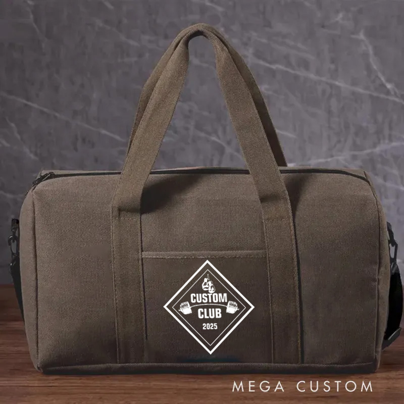 Personalized Club Gym Canvas Duffle Bag Gear Bag Sports Bag Unique Club Design for Fitness Enthusiast