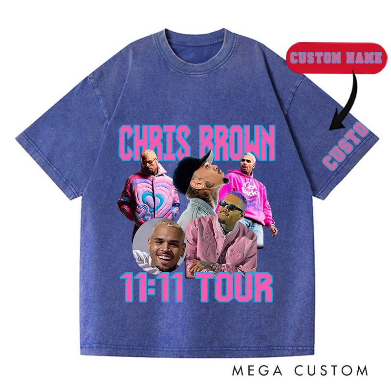 Personalized Hip Hop Music Tour Washed T-Shirts Concert Shirt Gift for Fans Country Music Music Lover