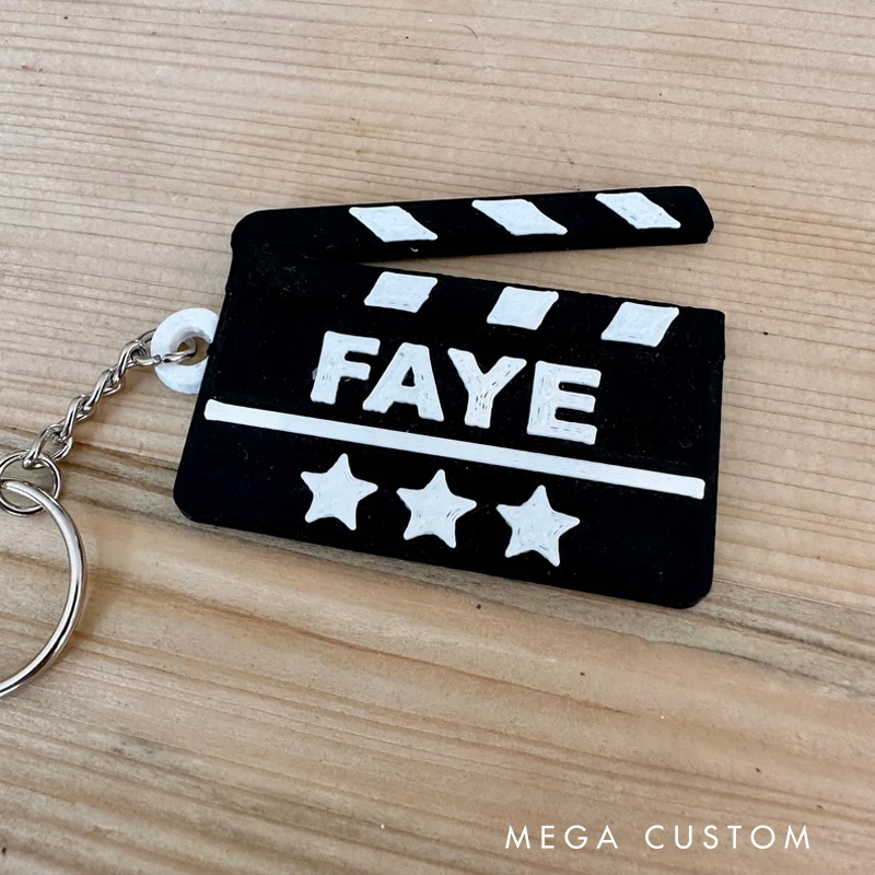 Personalized Movie Clipboard 3D Printed Keychain Acrylic Name Tag for Bags for Movie Lover
