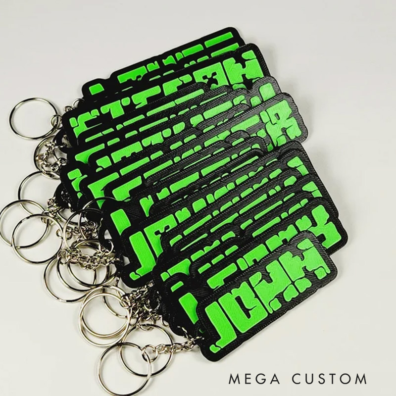 Personalized Mine Gamer 3D Printed Keychain Acrylic Name Tag for Bags for Game Lover