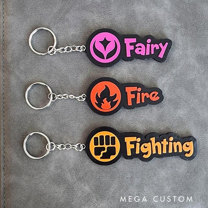 Personalized Trainer Nature Gamer 3D Printed Keychain Acrylic Name Tag for Bags for Game Lover