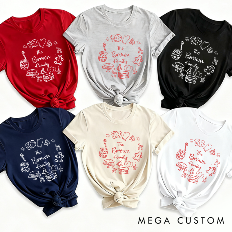 Personalized Family Christmas Baking Matching Outfits for Cozy Moments with Family