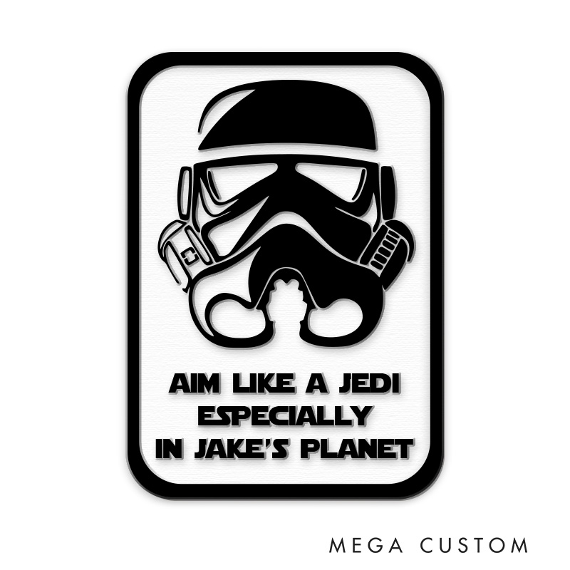 Personalized Funny Galaxy 3D Printed Bathroom Sign Funny Acrylic Room Sign for Movie Lovers