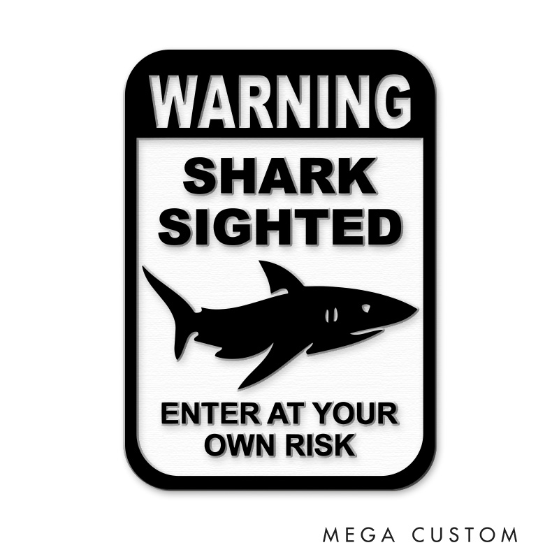 Personalized Shark Sighted 3D Printed Room Sign Funny Acrylic Room Sign for Movie Lovers