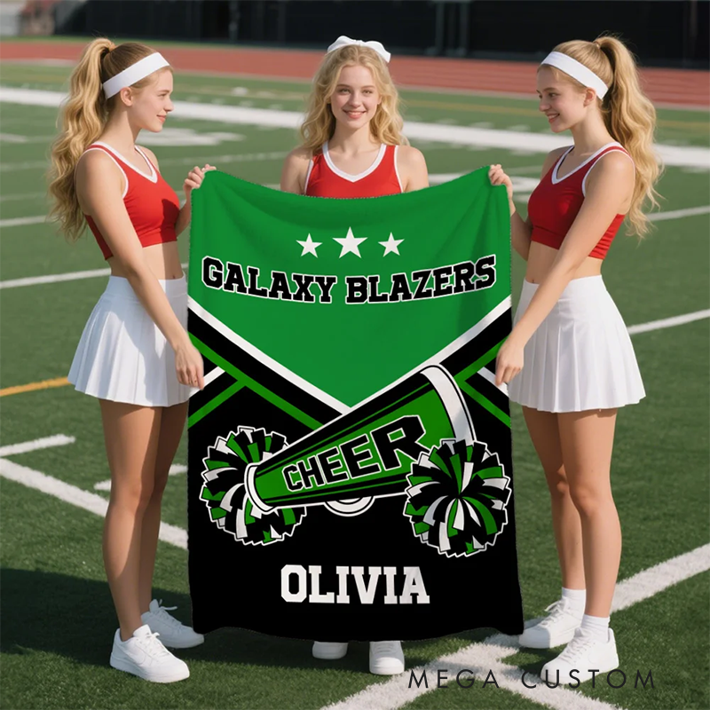 Personalized Cheerleading Blanket with Custom Name and Team Design