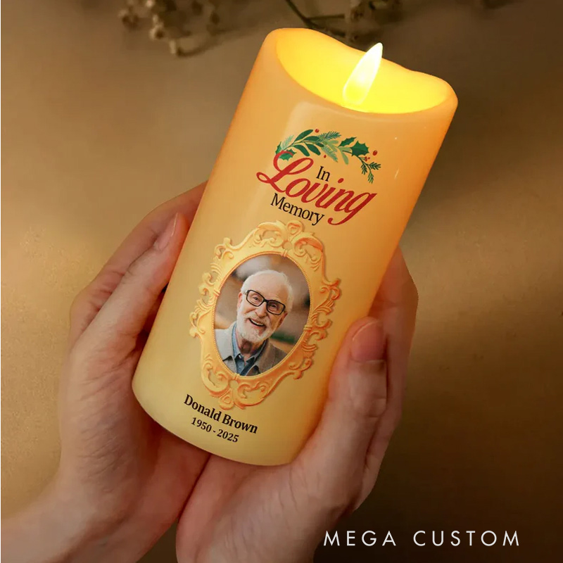 Personalized Flameless LED Candle You Are Always By My Side Custom Photo LED Candle Sympathy Gift