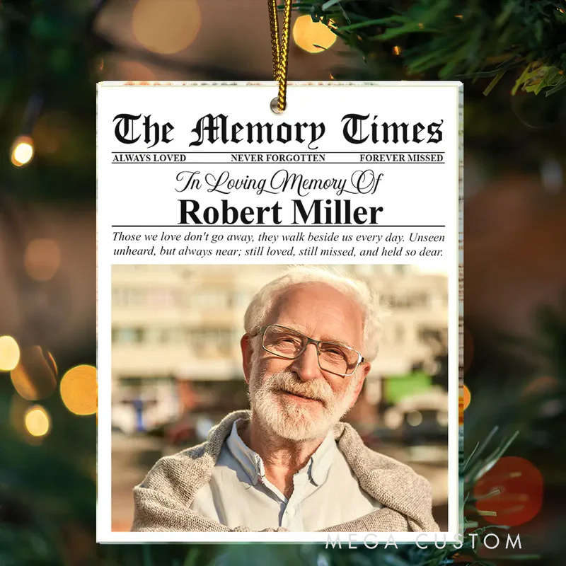 Personalized Memorial Photo Ornament Custom The Memory Times Christmas Ornament Sympathy Gifts 