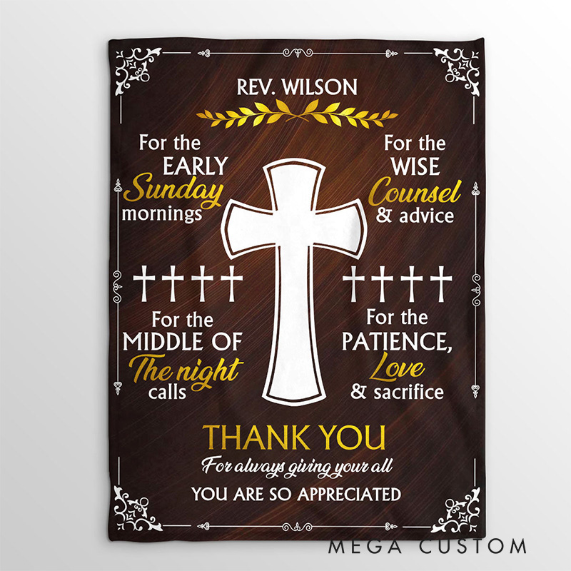 Personalized You are So Appreciated Soft Throw Blanket with Name and Year Home Decor Appreciation Gift for Christian Pastor