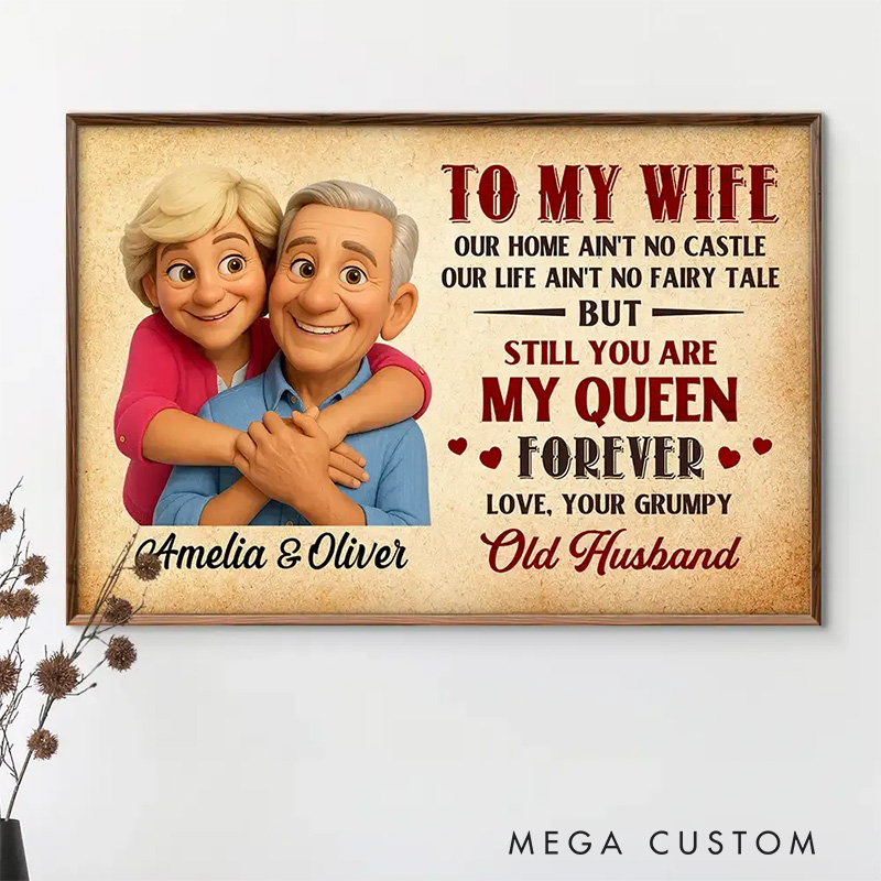 Personalized 3D Cartoon Art Style Couple Portrait Wall Art For Couples Anniversary Poster Without Frame Custom Art Lover Gift Custom Portrait
