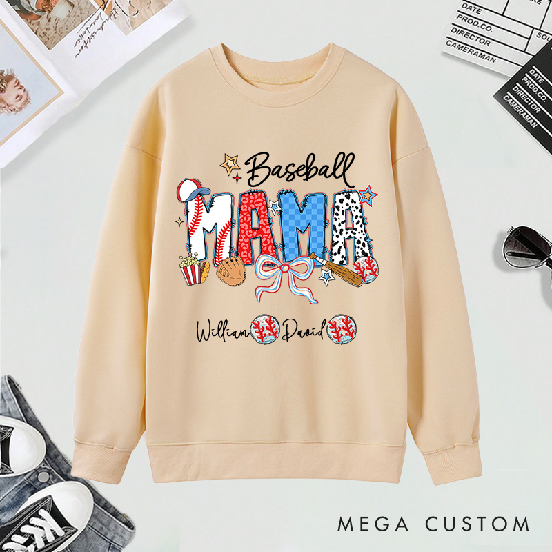 Personalized Baseball Sweatshirt with Custom Name and Design for Mom Nana and More