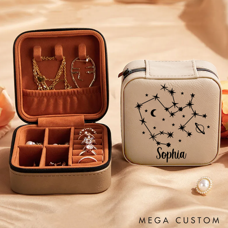 Personalized Constellation Gift Zodiac Sign Jewellery Box With Name & Zodiac Signs Star Sign Jewellery Box Star Sign