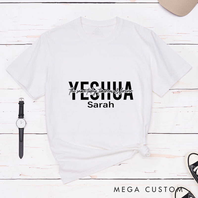 Personalized Yeshua Cotton Bible Verse Classic T-Shirt with Custom Name Christians Gift Birthday Gift Christian Apparel Gift for Jesus Lover 