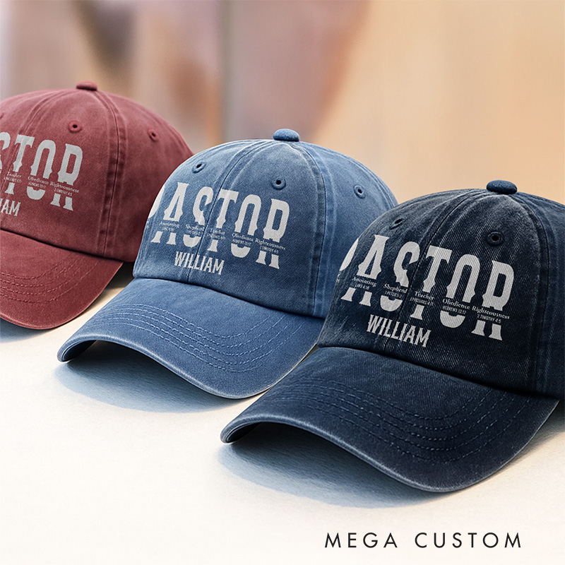 Personalized Pastor's Calling Vintage Washed Cap with Name Cotton Baseball Cap Rrligious Gift for Pastor